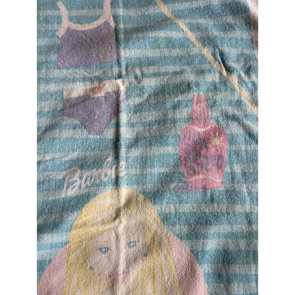 Vintage 2000 Barbie Beach Towel Purple Swimsuit Mattel Franco 52